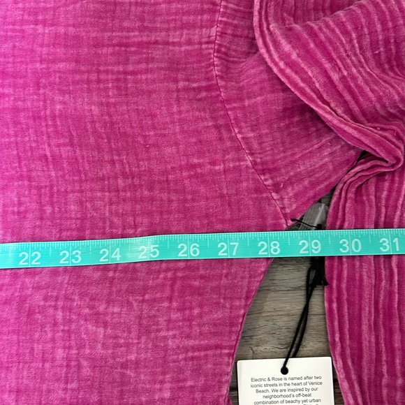 NWT Electric & Rose Farrah Oversized Gauze Shirt Pink Large - Picture 6 of 10